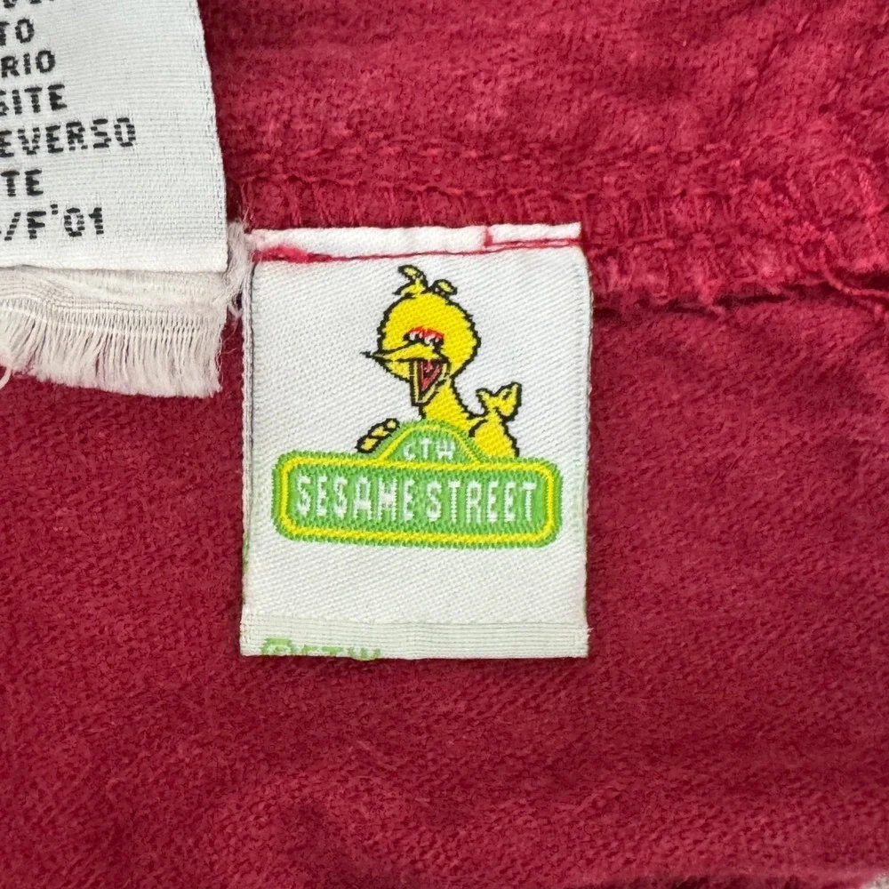 Vintage Sesame Street red corduroy and flannel‎ overalls 18M